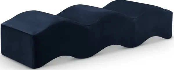 Meridian Furniture Wave Navy Velvet Bench