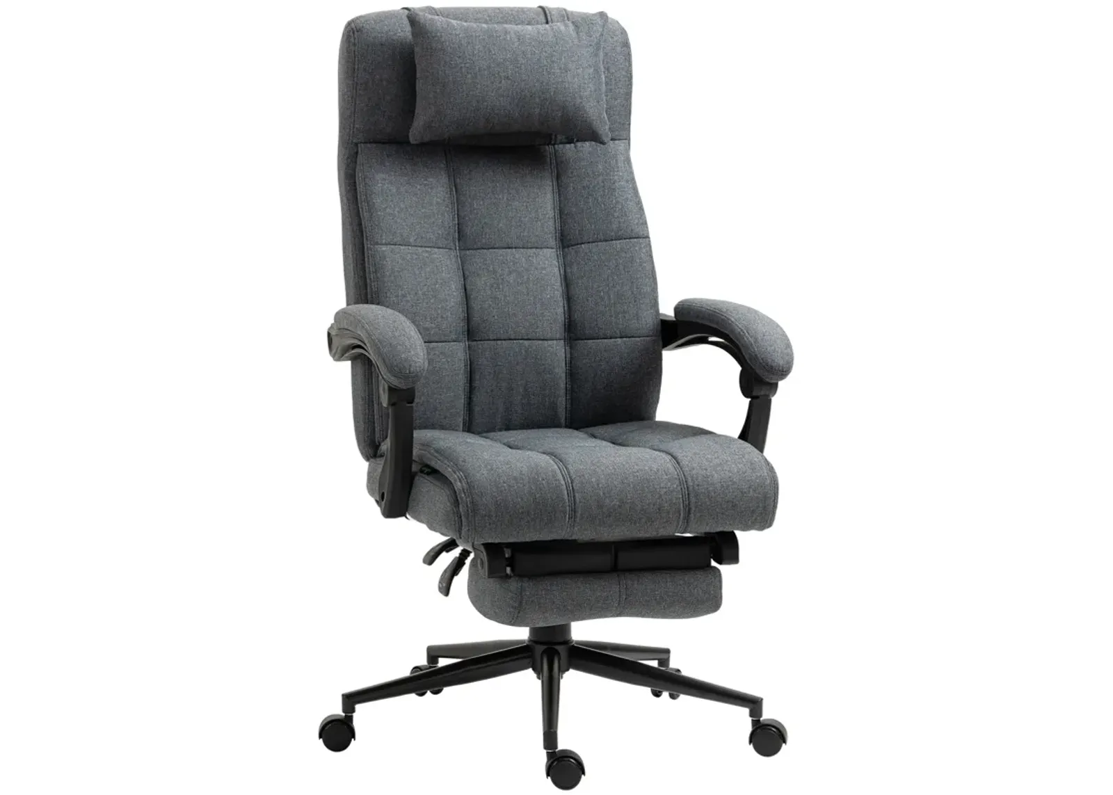 Dark Grey Executive Comfort: Reclining High-Back Swivel Chair