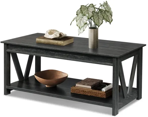 WLIVE Coffee Table, 43"" Living Room Coffee Table with Storage Shelf, Center Table for Living Room, Bedroom, Office and Balcony,
