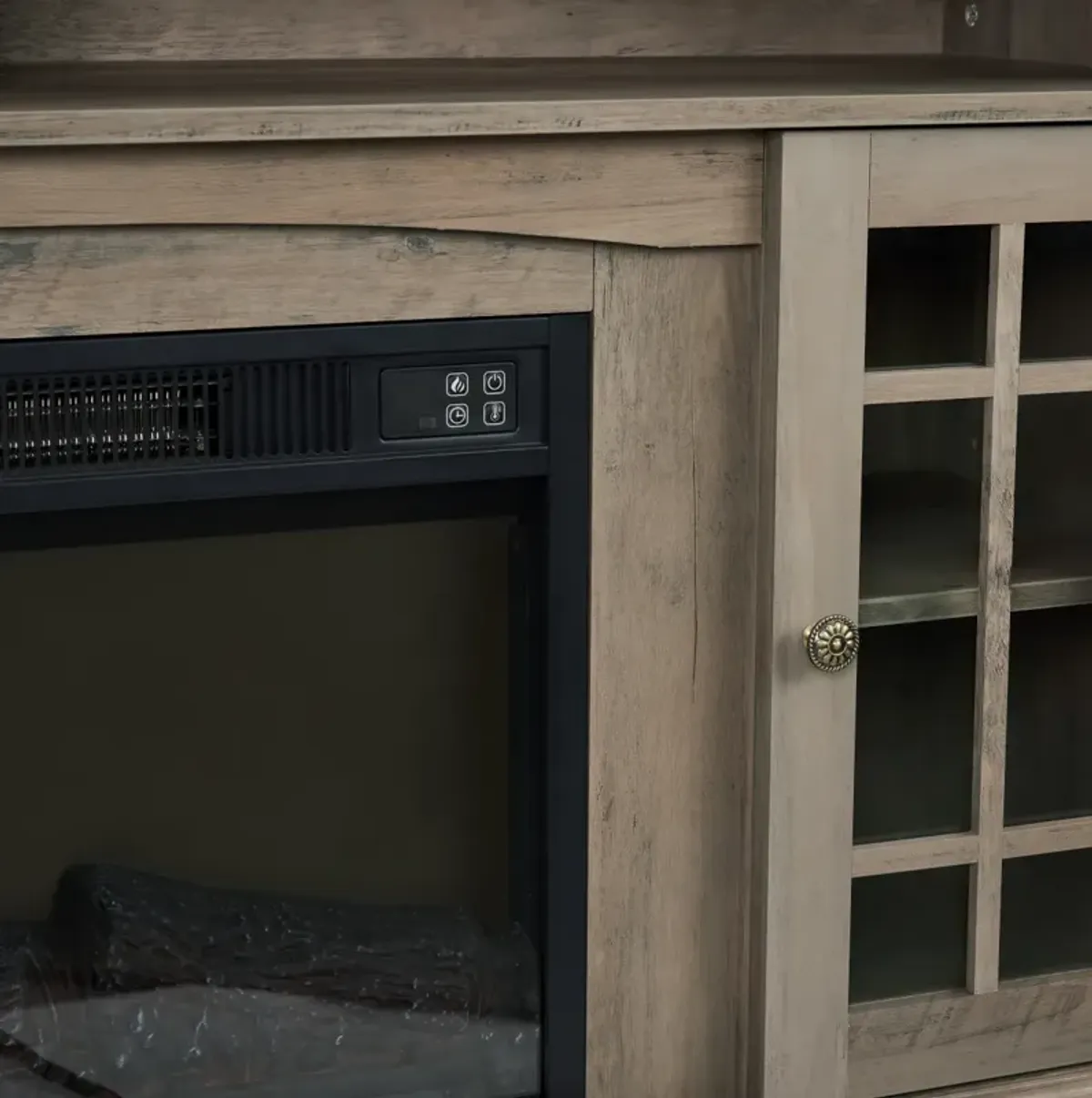 Classic TV Stand with 23" Fireplace for TVs up to 65"