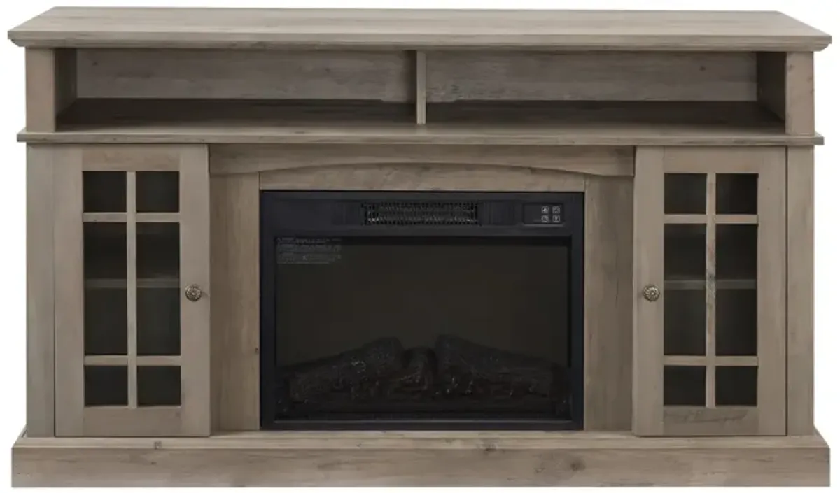 Classic TV Stand with 23" Fireplace for TVs up to 65"