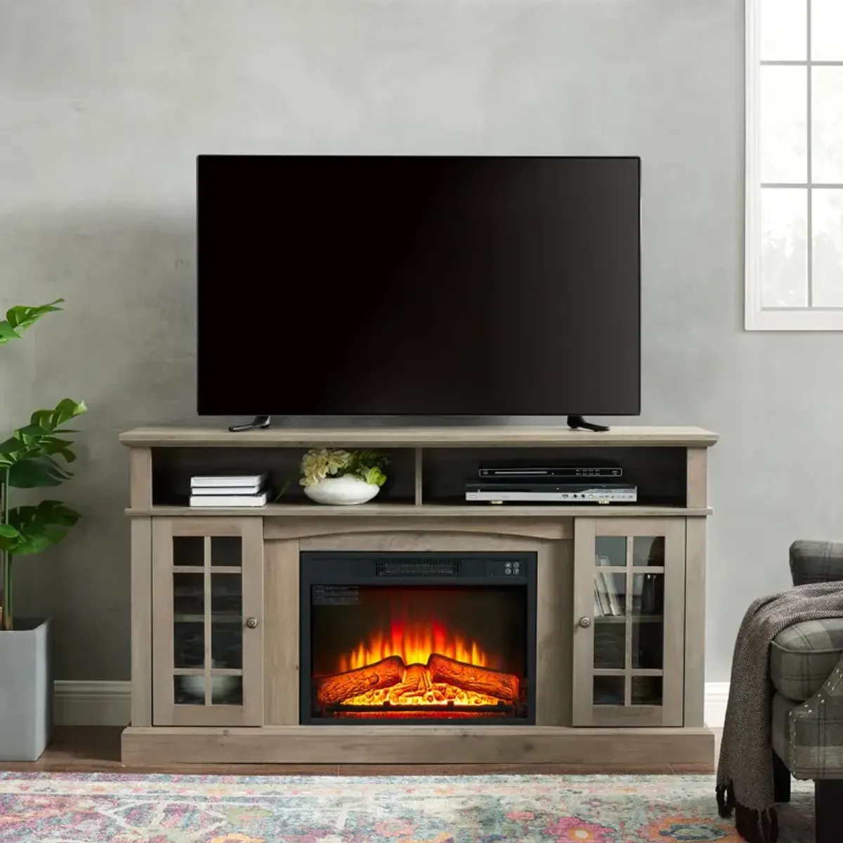 Streamdale Classic TV Stand with 23" Fireplace for TVs up to 65"