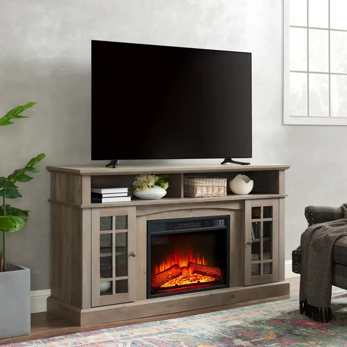 Streamdale Classic TV Stand with 23" Fireplace for TVs up to 65"