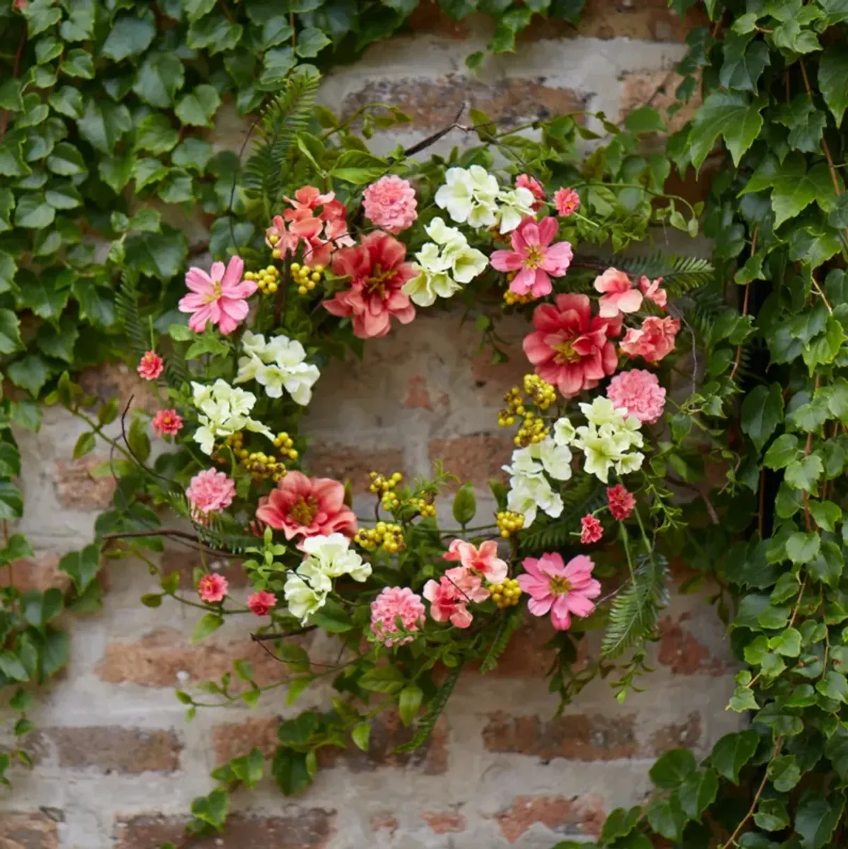 Cosmos and Berry Wreath – Bright and Cheerful Floral Décor for Home, Door, or Seasonal Display