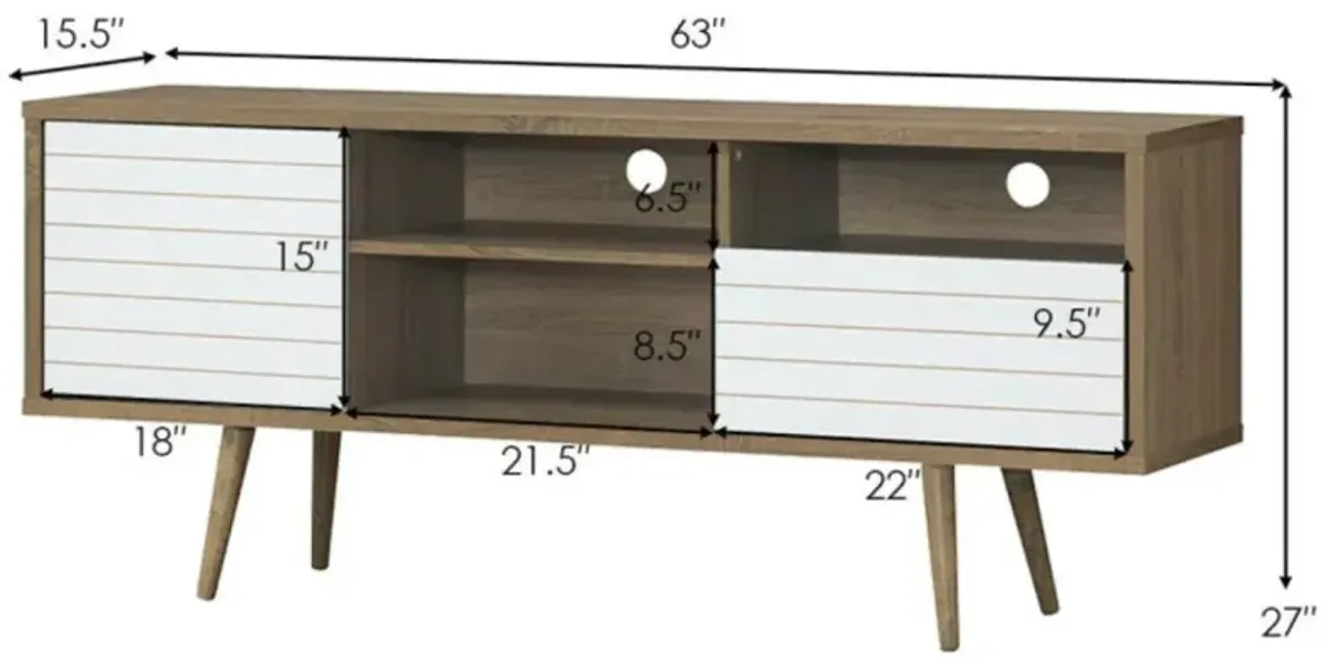 Hivvago Mid-Century Modern TV Stand for TVs up to 65 Inch with Storage Shelves