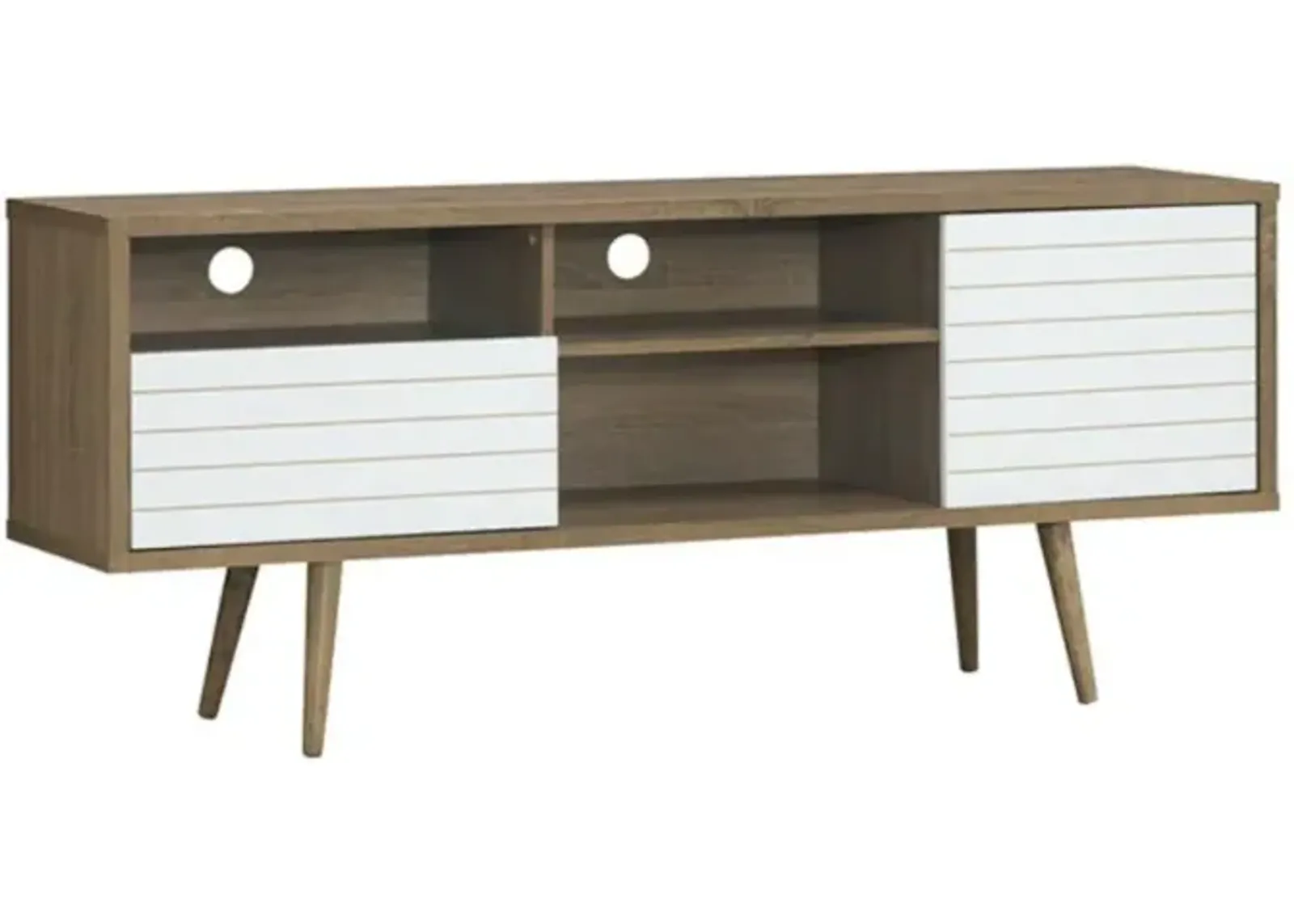 Hivvago Mid-Century Modern TV Stand for TVs up to 65 Inch with Storage Shelves