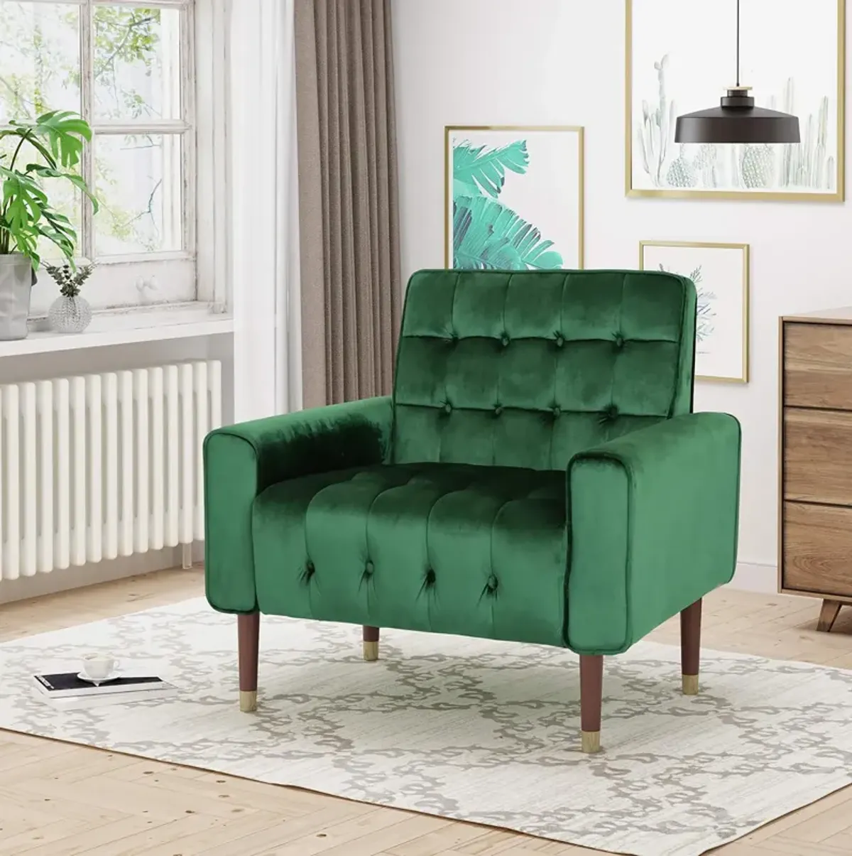 Merax Modern Arm Chair with Tufted Back