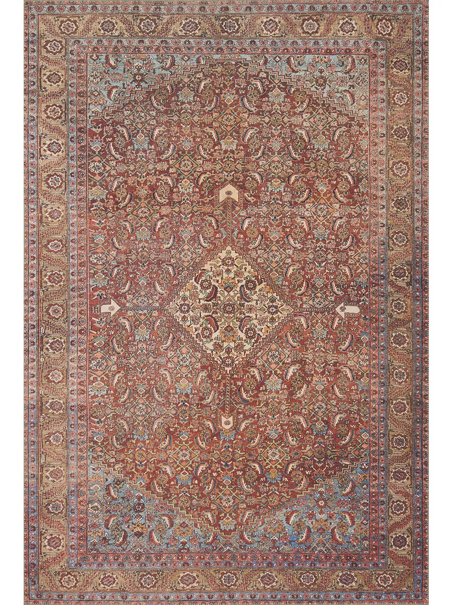 Loren LQ06 Red/Multi 3'6" x 5'6" Rug