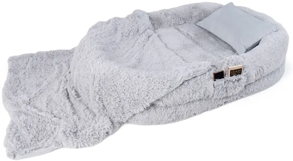 Washable Fluffy Human Dog Bed with Soft Blanket and Plump Pillow – Cozy Pet Bed for Comfort and Rest