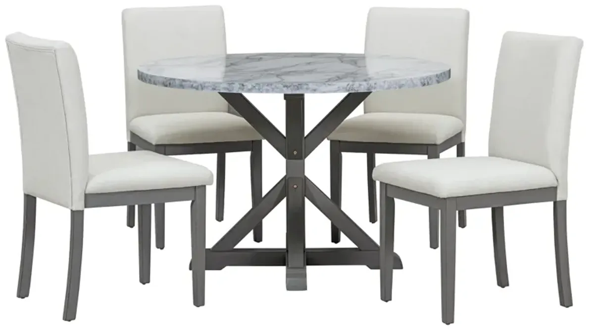 Merax 5-Piece Farmhouse Style Dining Table Set