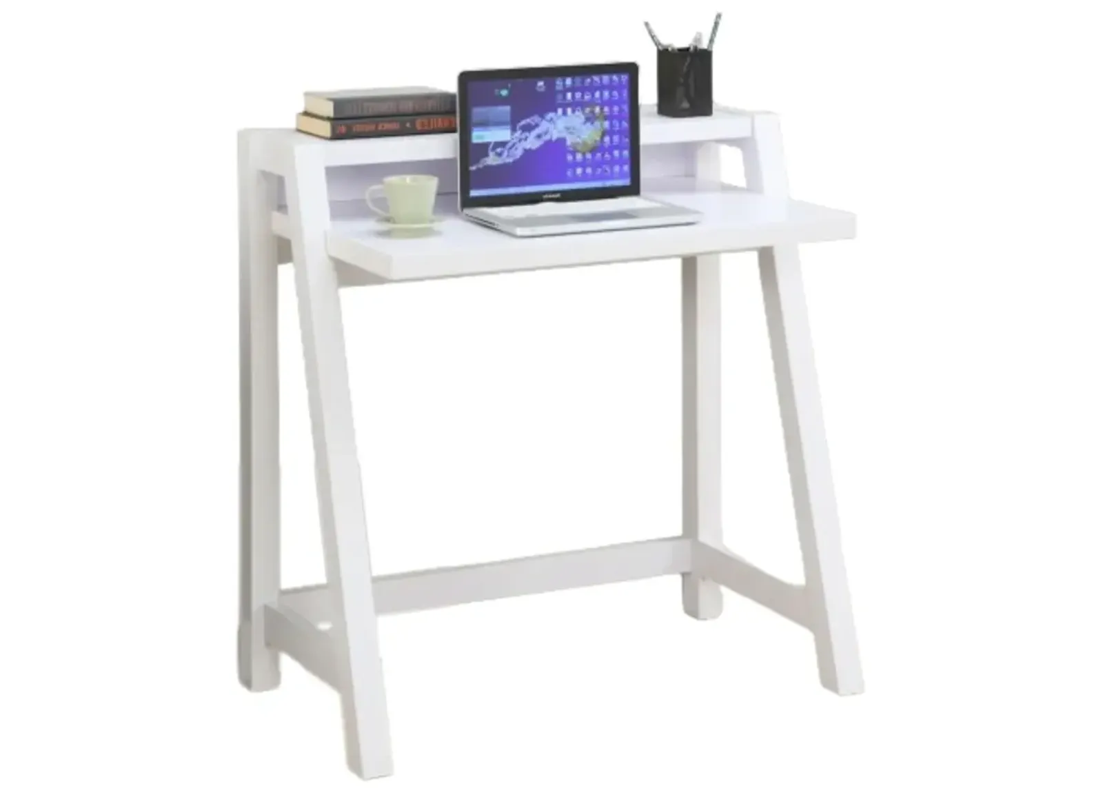 Hivvago White Modern Minimalist Compact Laptop Computer Desk