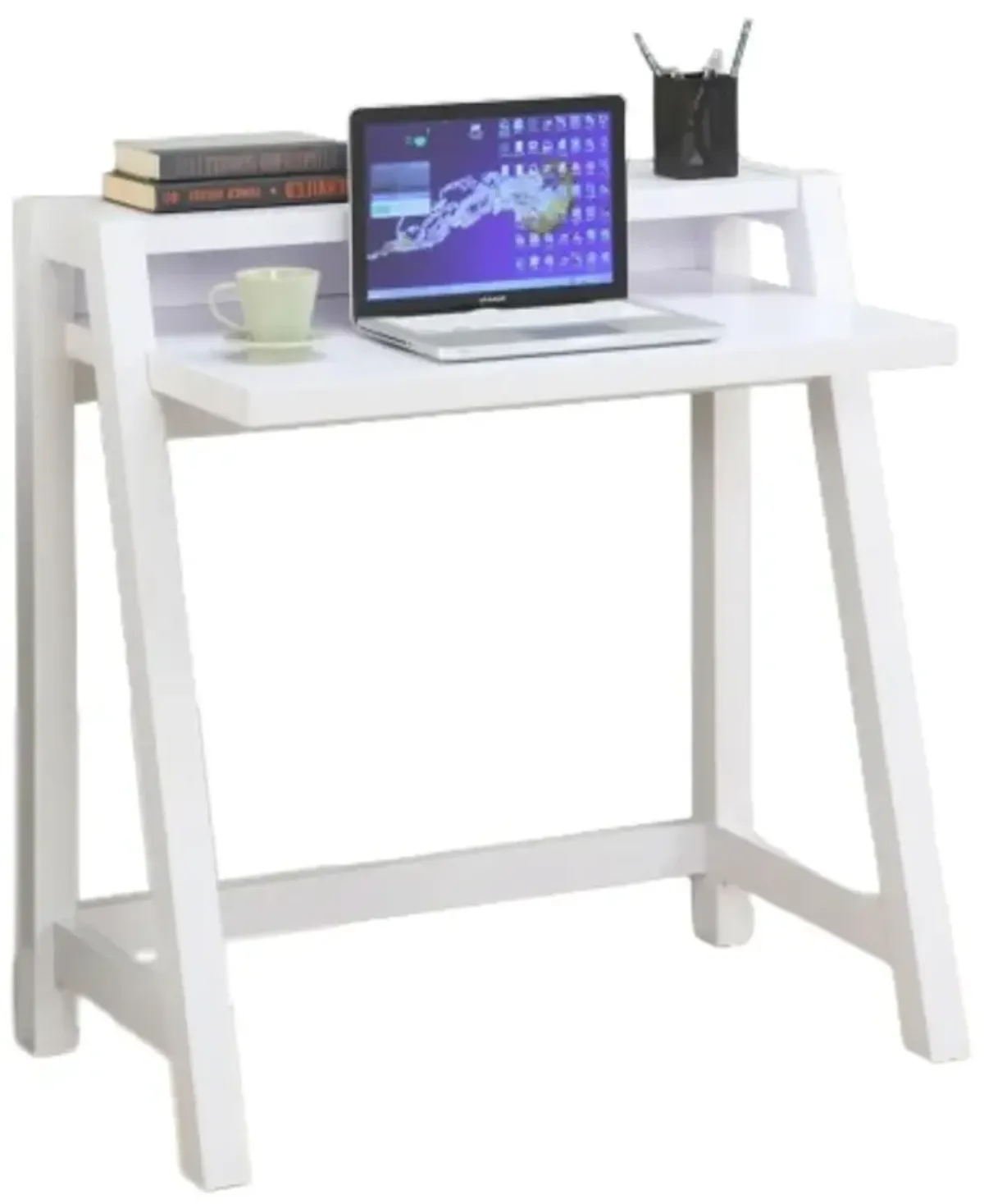 Hivvago White Modern Minimalist Compact Laptop Computer Desk