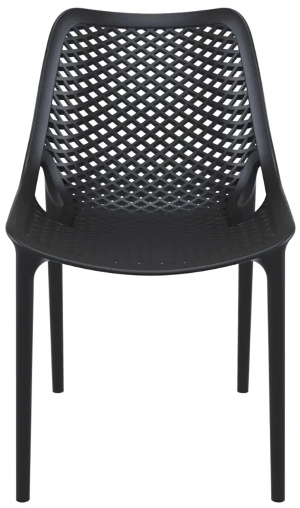 32.25" Black Stackable Outdoor Patio Dining Chair