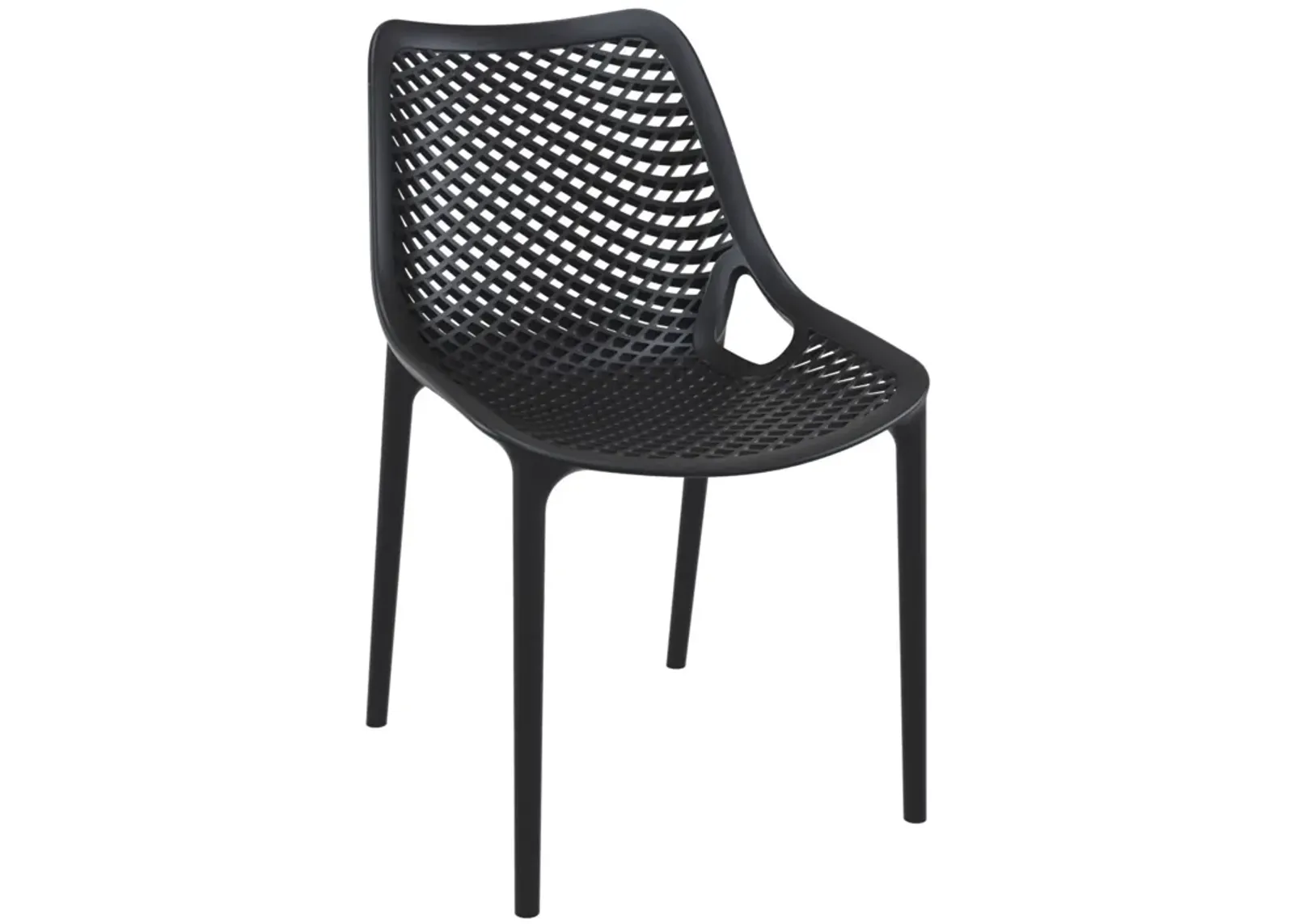 32.25" Black Stackable Outdoor Patio Dining Chair