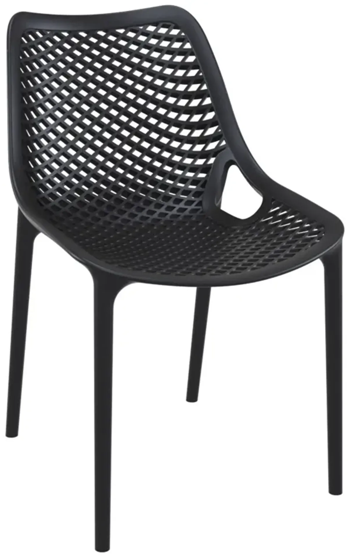 32.25" Black Stackable Outdoor Patio Dining Chair