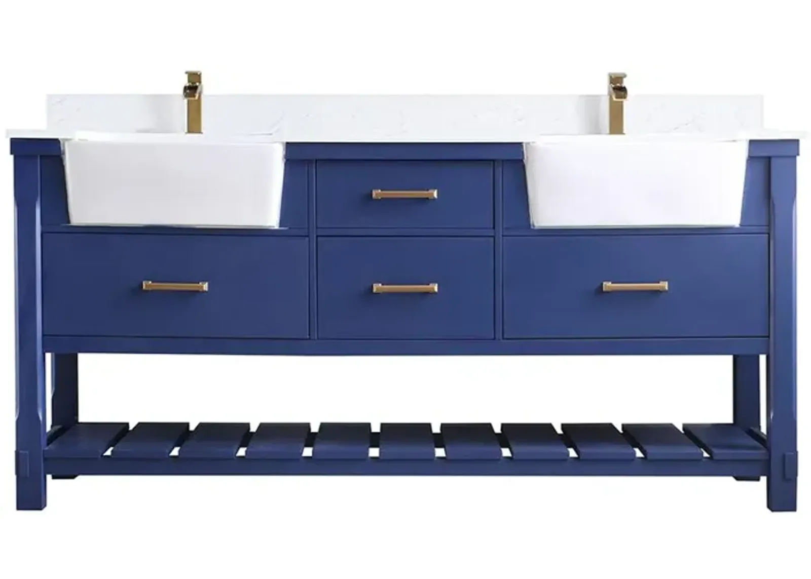 Altair 72 Double Bathroom Vanity Set in Jewelry Blue without Mirror