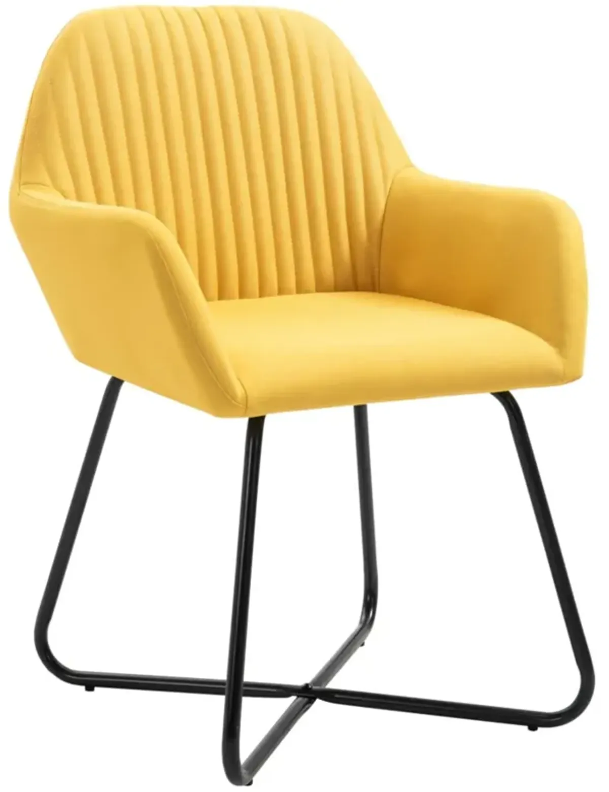 vidaXL Dining Chairs 4 pcs Yellow Fabric