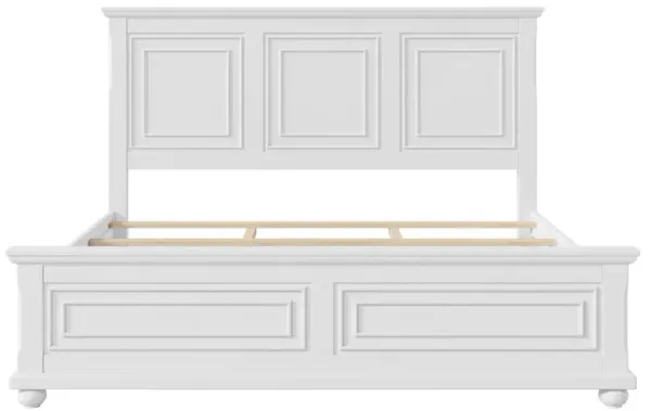 Traditional Town And Country Style Pinewood Vintage King Bed, White