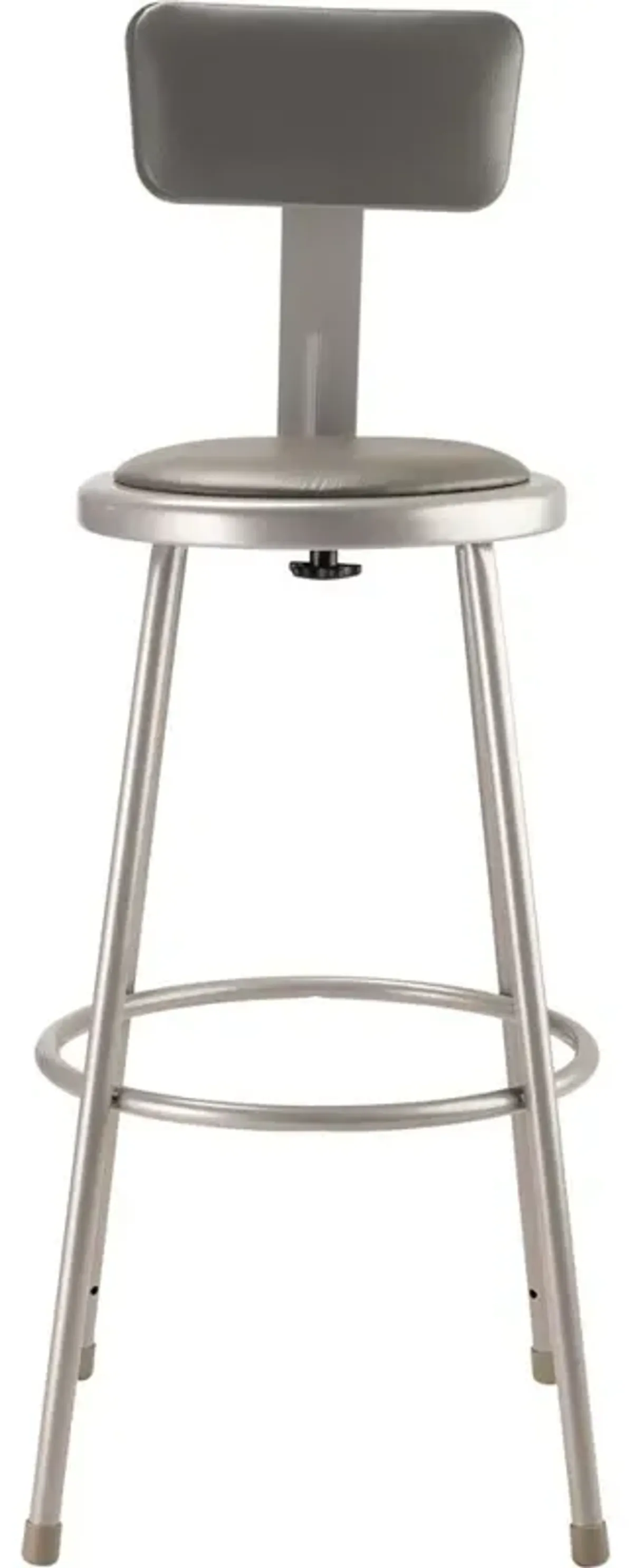 NPS® 30"Heavy Duty Vinyl Padded Steel Stool With Backrest, Grey