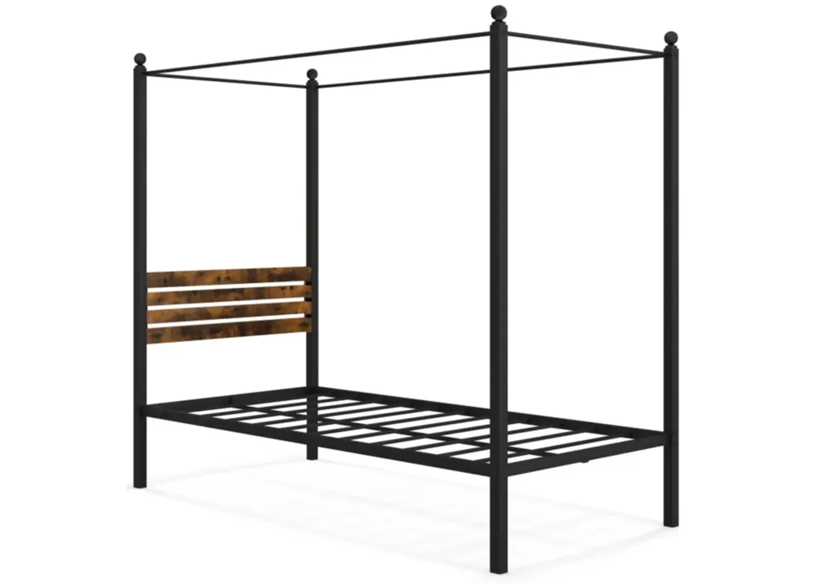 Hivvago Canopy Bed Frame with Under Bed Storage