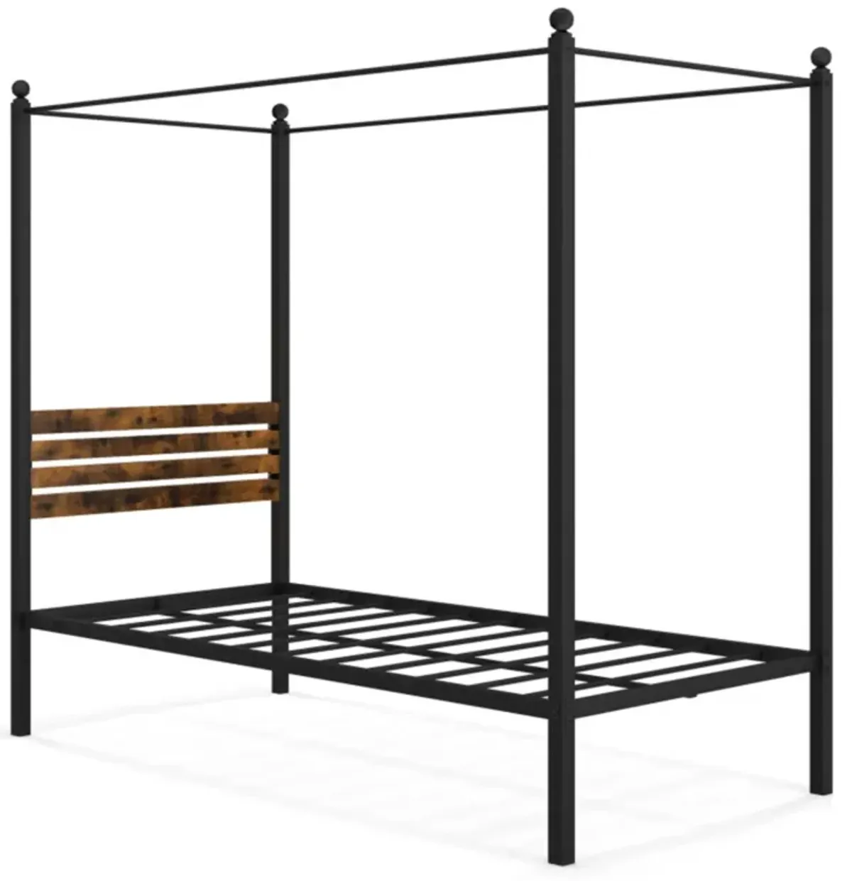 Hivvago Canopy Bed Frame with Under Bed Storage