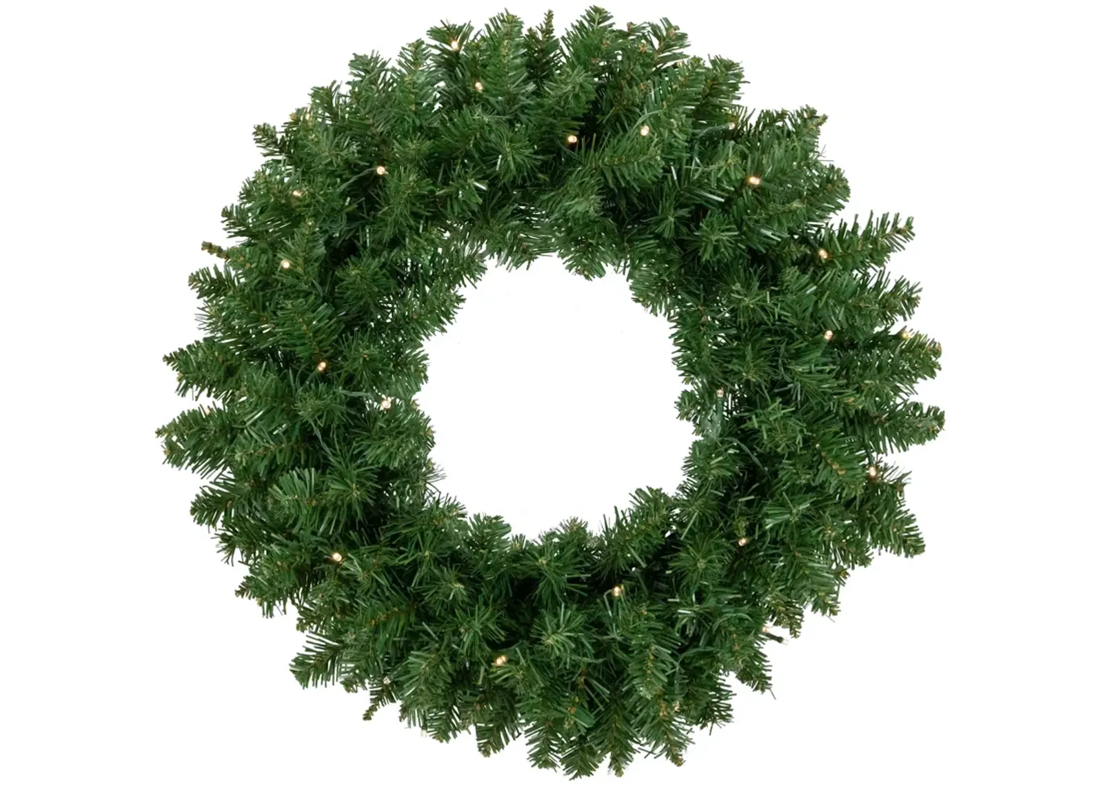 Pre-Lit Vernon Pine Artificial Christmas Wreath  24-Inch  Warm White LED Lights