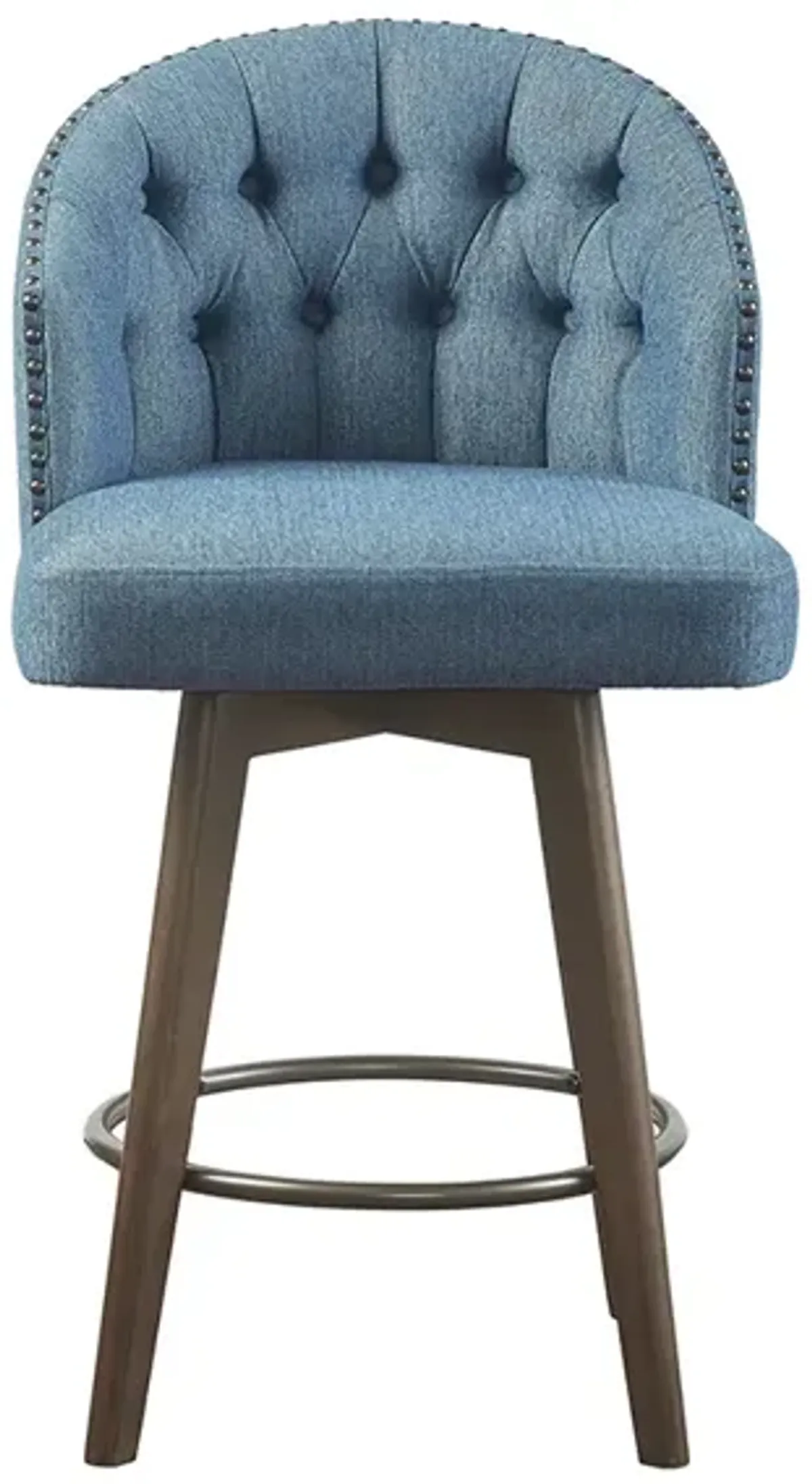 Gracie Mills Esta 360Â° Swivel Elegance Upholstered Counter Stool - 26" Height