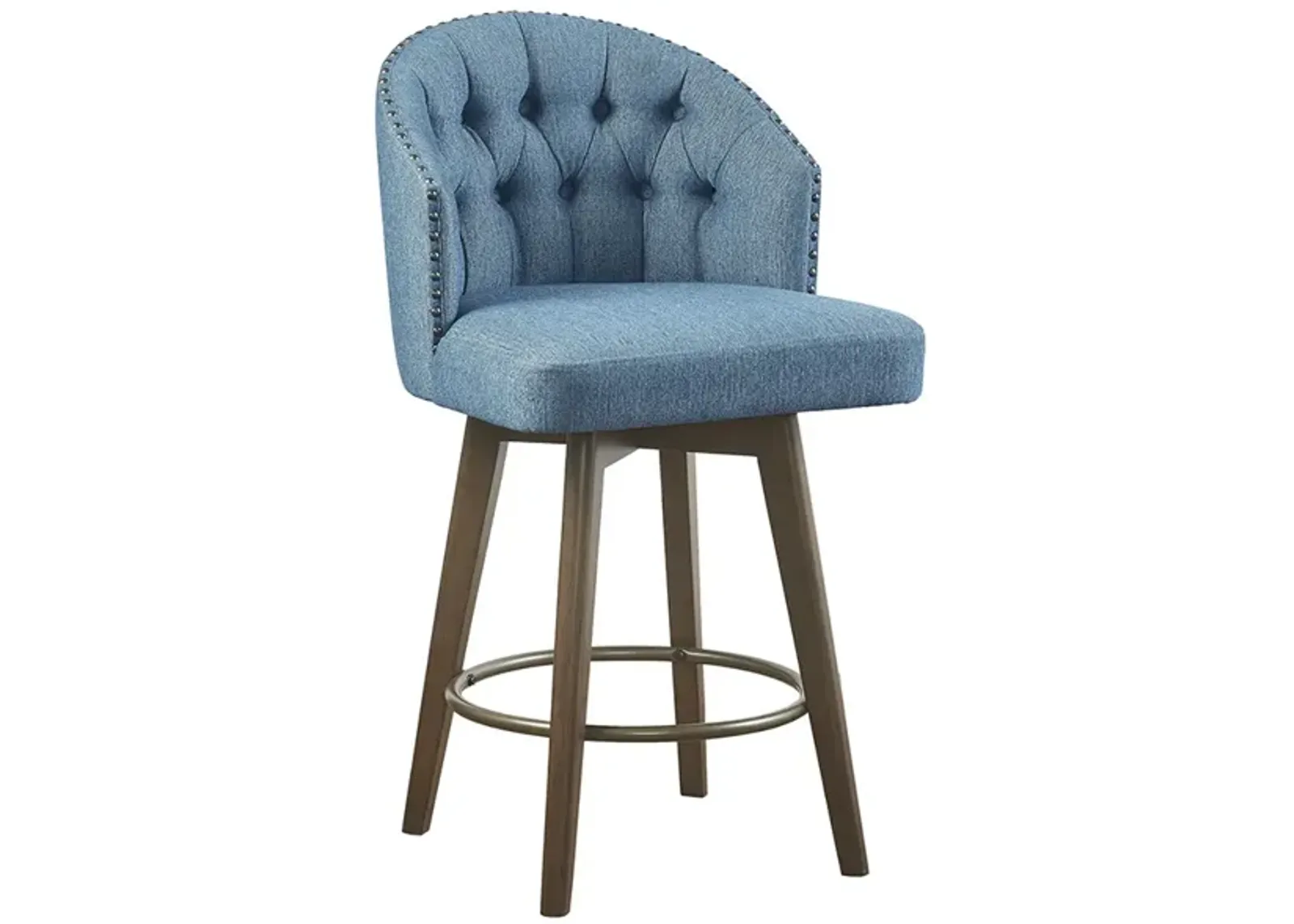 Gracie Mills Esta 360Â° Swivel Elegance Upholstered Counter Stool - 26" Height