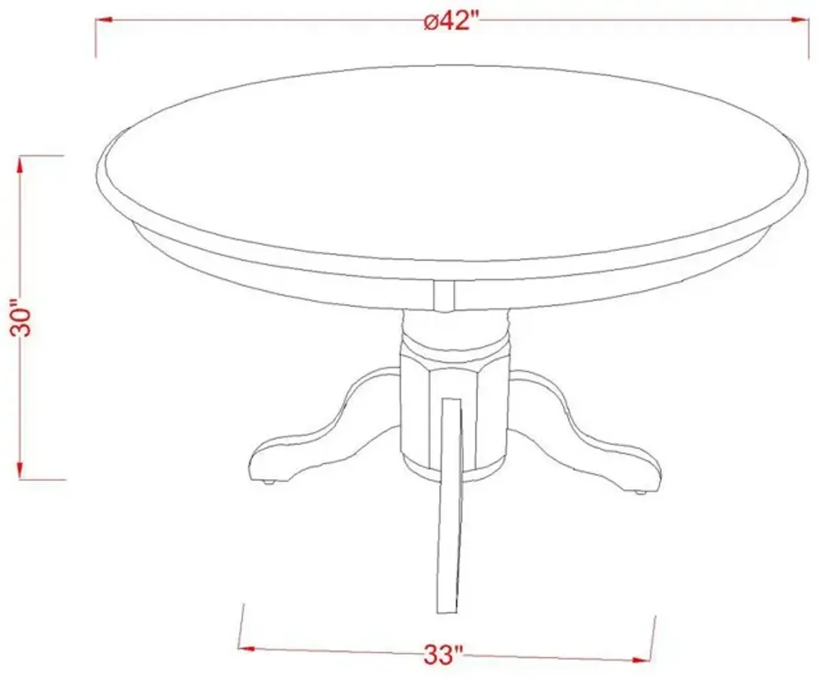 East West Furniture Shelton  Round    Kitchen  Table  42  Diameter  In  Linen  White  Finish