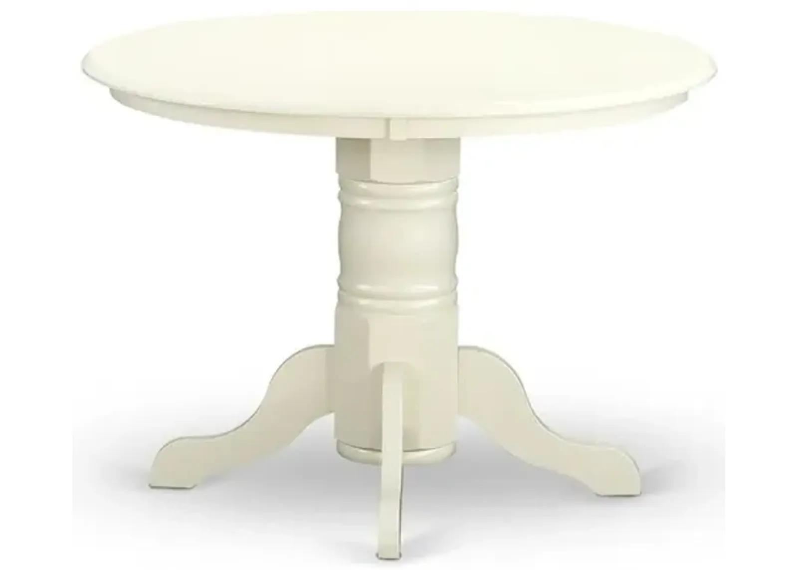 East West Furniture Shelton  Round    Kitchen  Table  42  Diameter  In  Linen  White  Finish