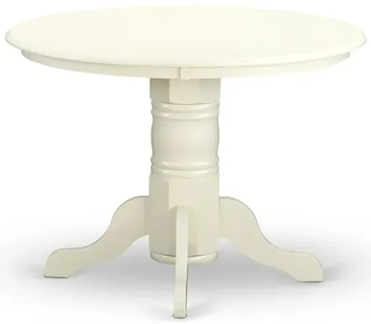 East West Furniture Shelton  Round    Kitchen  Table  42  Diameter  In  Linen  White  Finish