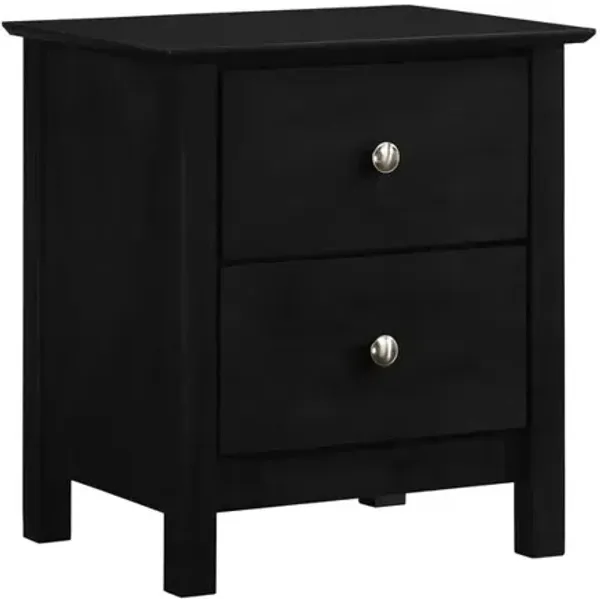New Classic Furniture Zodiac 2 Drawer Nightstand-Black
