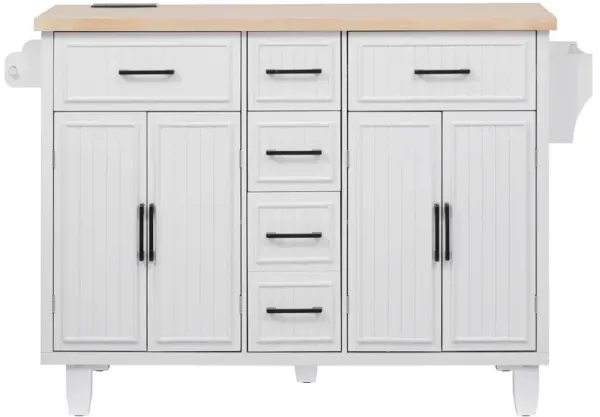 Merax Vertical Stripe Rolling Kitchen Cart on Wheels