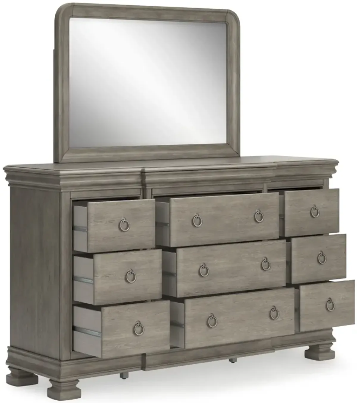 Lexorne 9 Drawer Dresser with Mirror