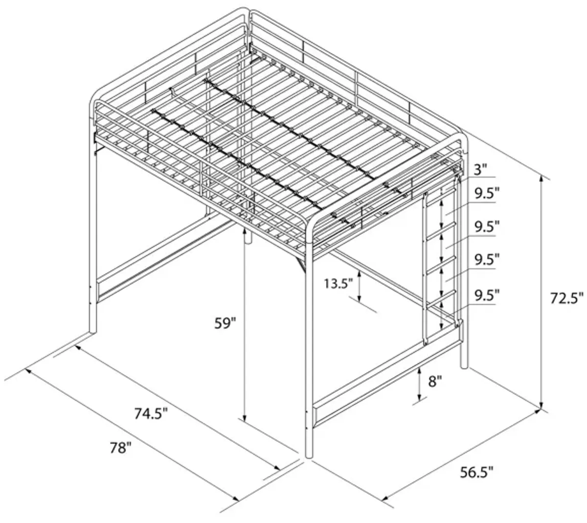 RealRooms Colten Loft Bed.