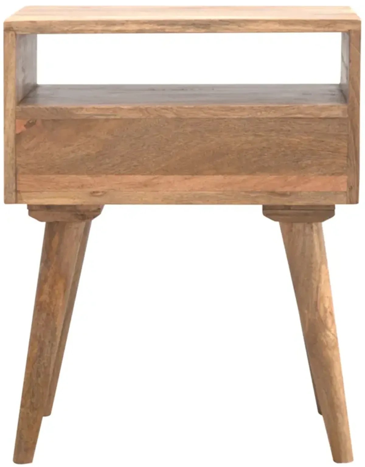 Modern Solid Wood Nightstand with Open Slot 1 Drawer oak-ish