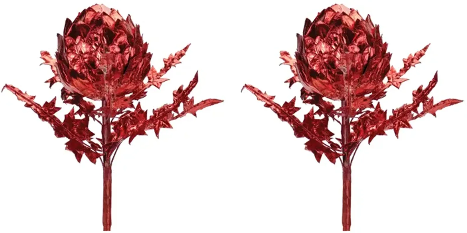 Metallic Artichoke Artificial Flower Stem for Stylish Home Décor and Arrangements (Set of 2)