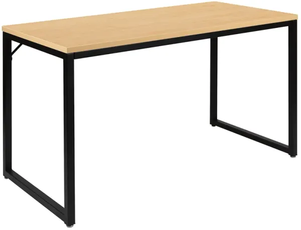 Flash Furniture Tiverton Industrial Modern Desk - Commercial Grade Office Computer Desk and Home Office Desk - 47" Long (Maple/Black)