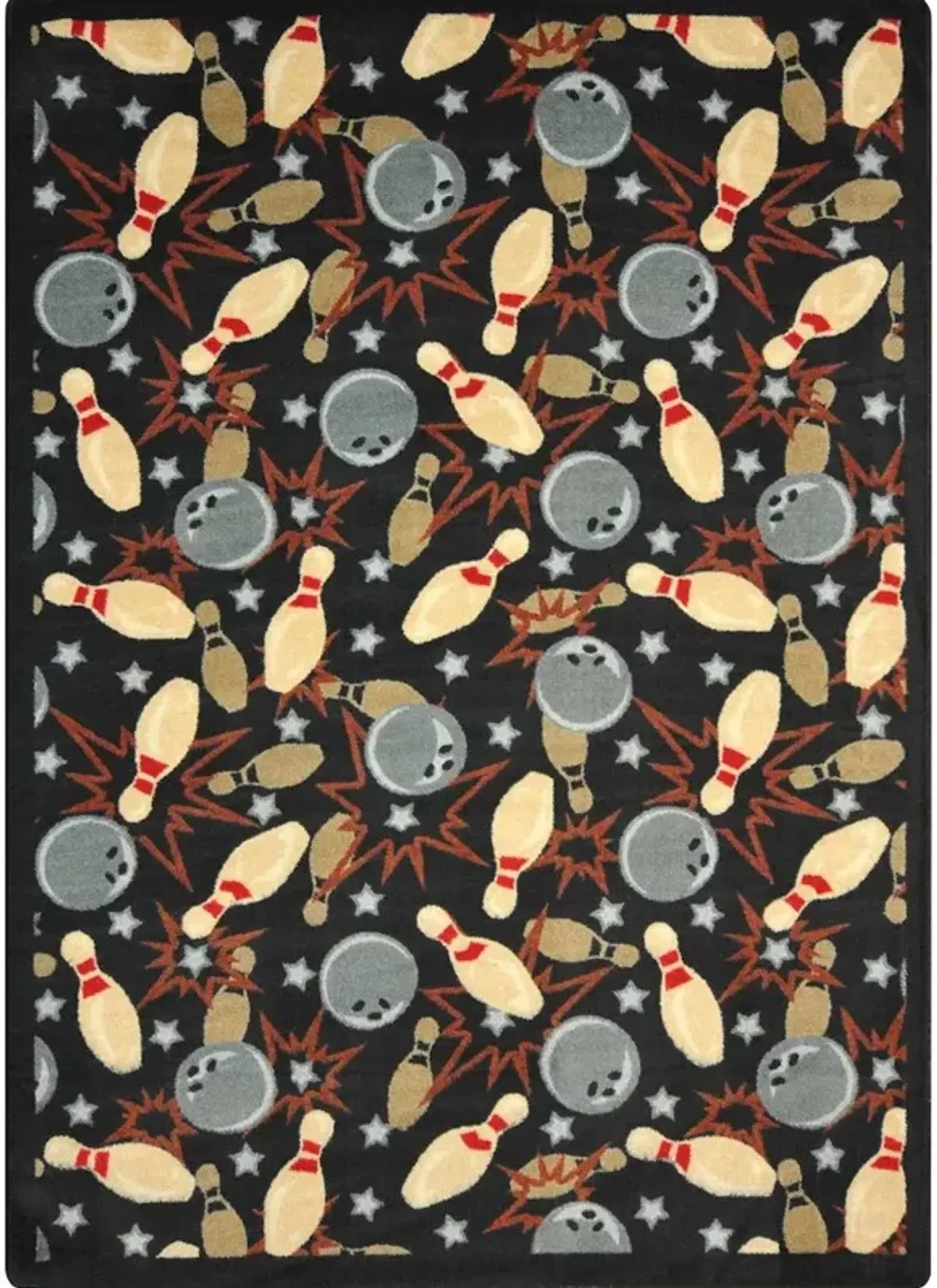 Joy Carpets Games People Play Retro Bowl 7'8 x 10'9 Area Rug in Color Midnight