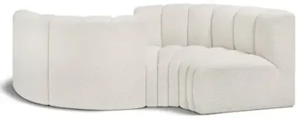 Meridian Furniture Arc Cream Boucle Fabric Modular Sofa