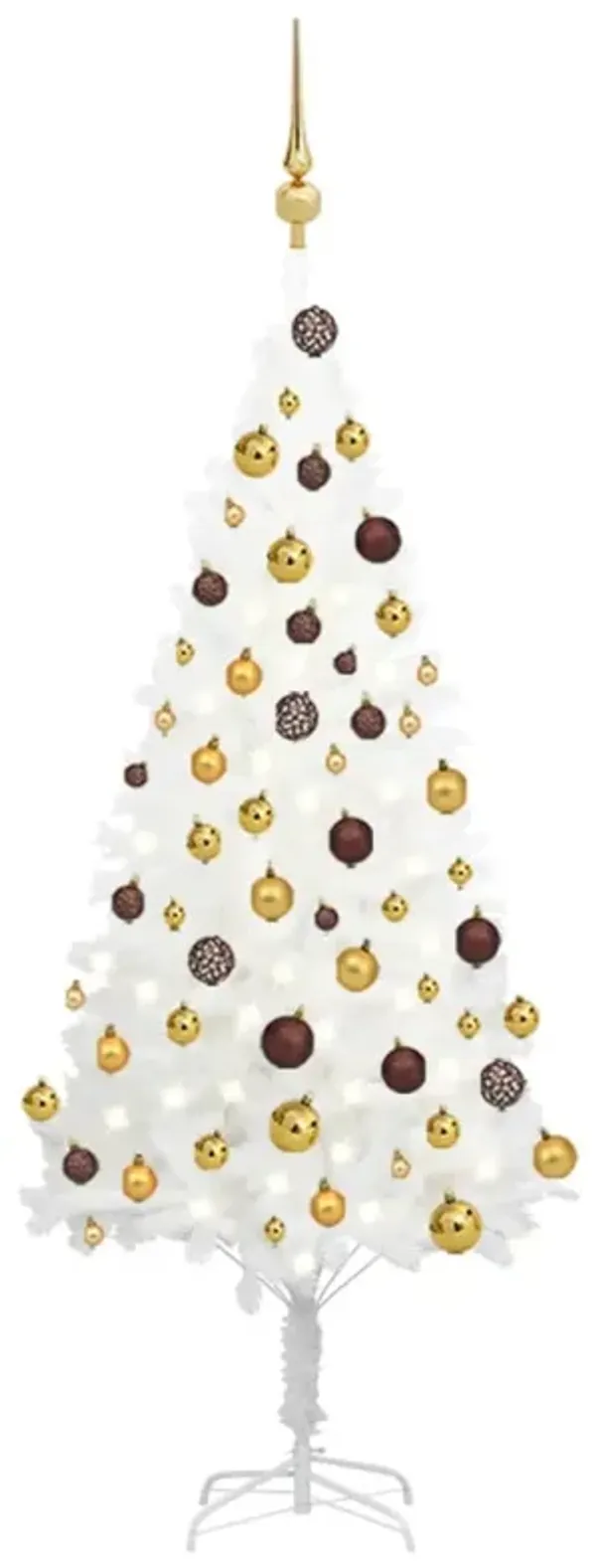 vidaXL Artificial Christmas Tree with LEDs&Ball Set White 47.2"