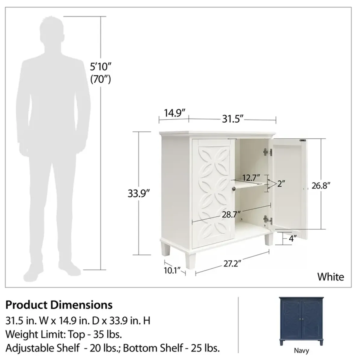 Ameriwood Home Celeste Double Door Accent Cabinet