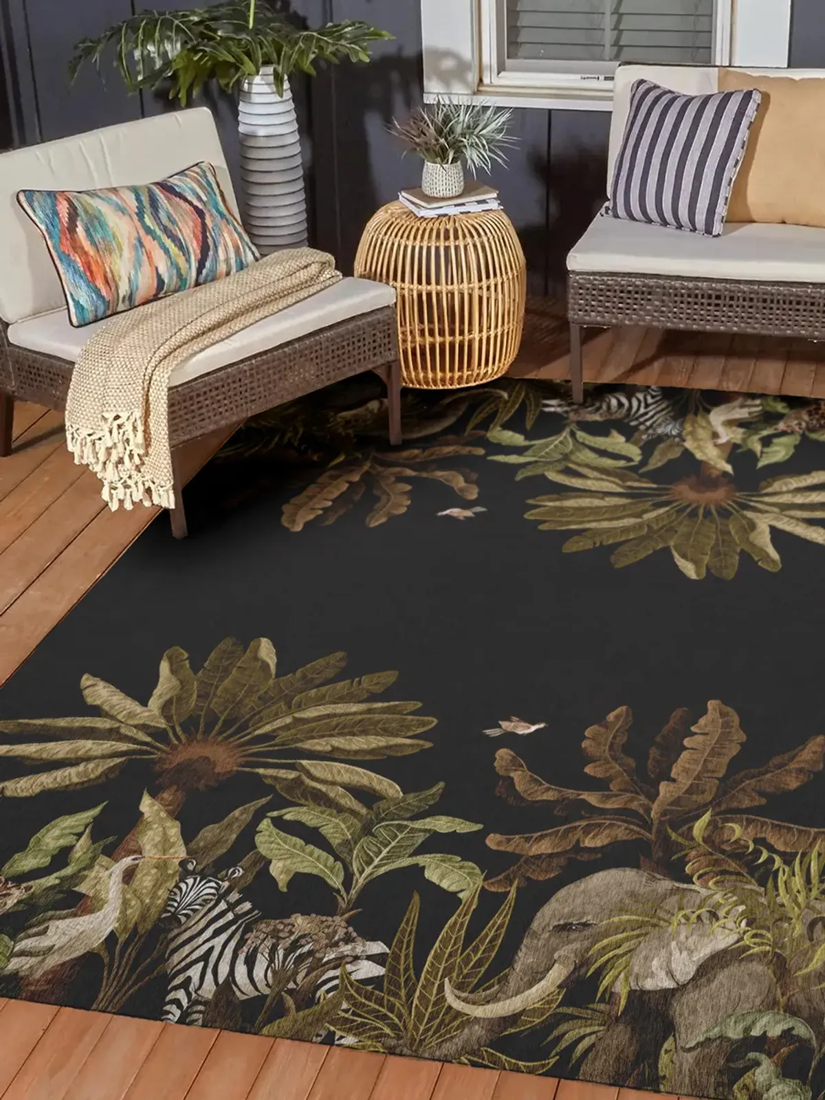 Tropics TC8 Black 9' x 12' Rug