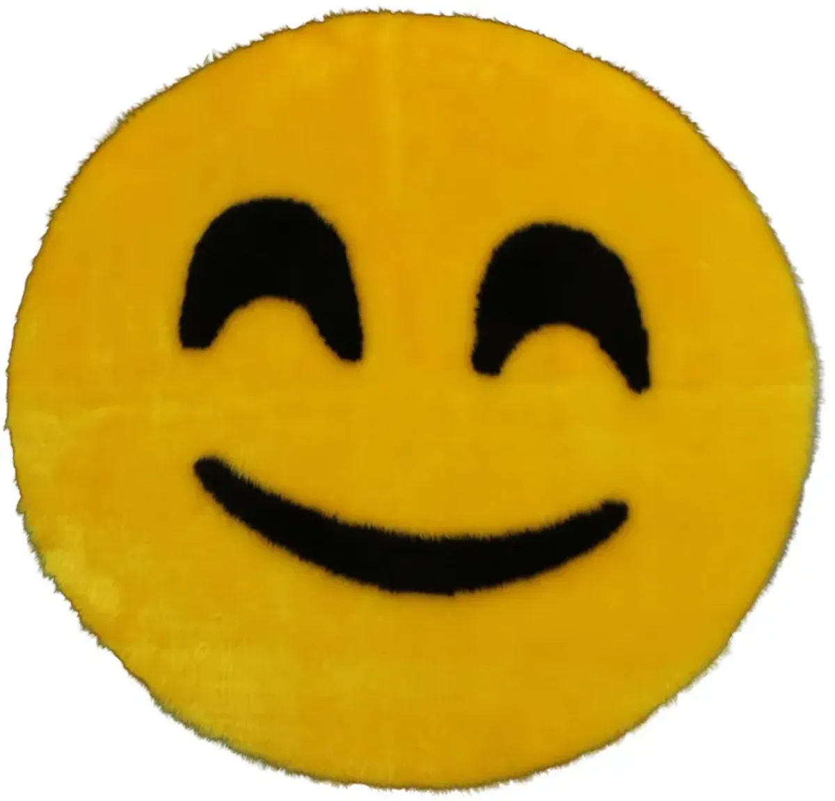 Walk on Me Emoji Faux Fur Soft and Cute 26 in. Smiley Area Rug in France