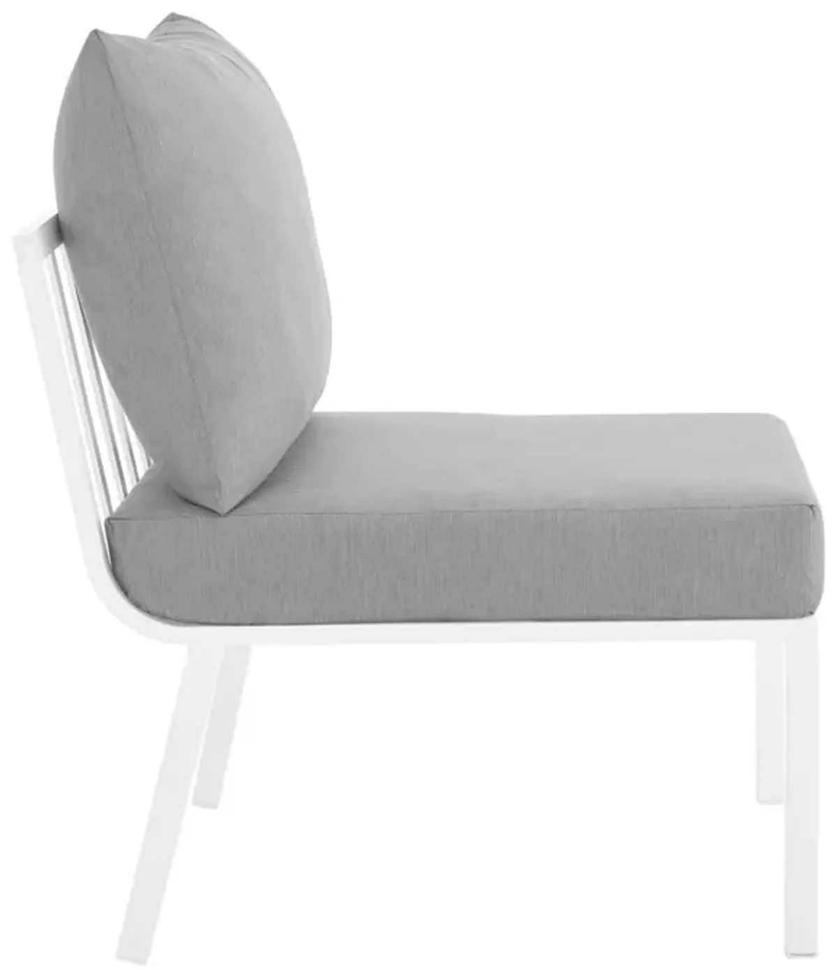 Modway EEI-3567-WHI-GRY Riverside Armless Chair, White Gray 29.5 x 26.5 x 28