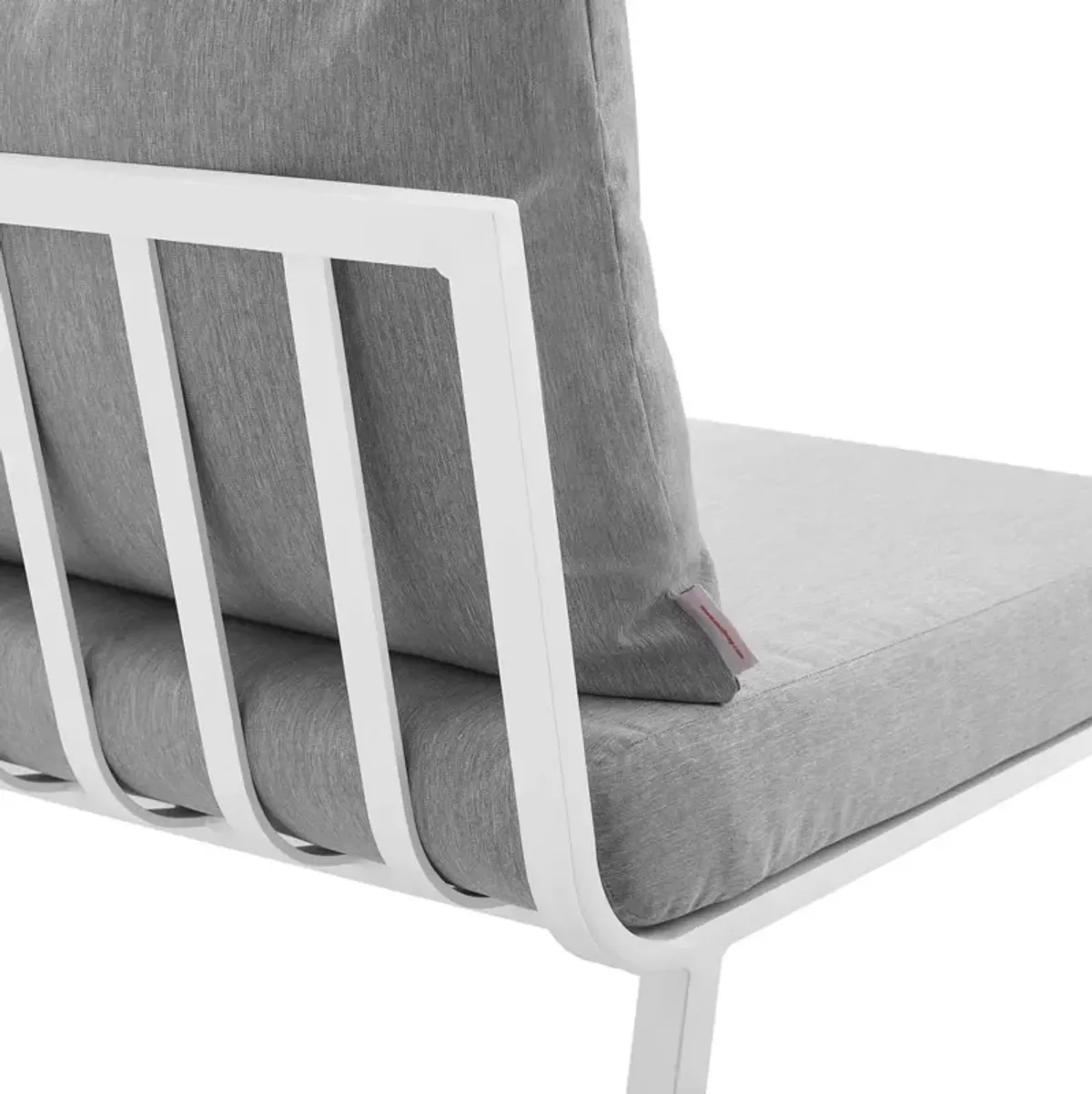 Modway EEI-3567-WHI-GRY Riverside Armless Chair, White Gray 29.5 x 26.5 x 28