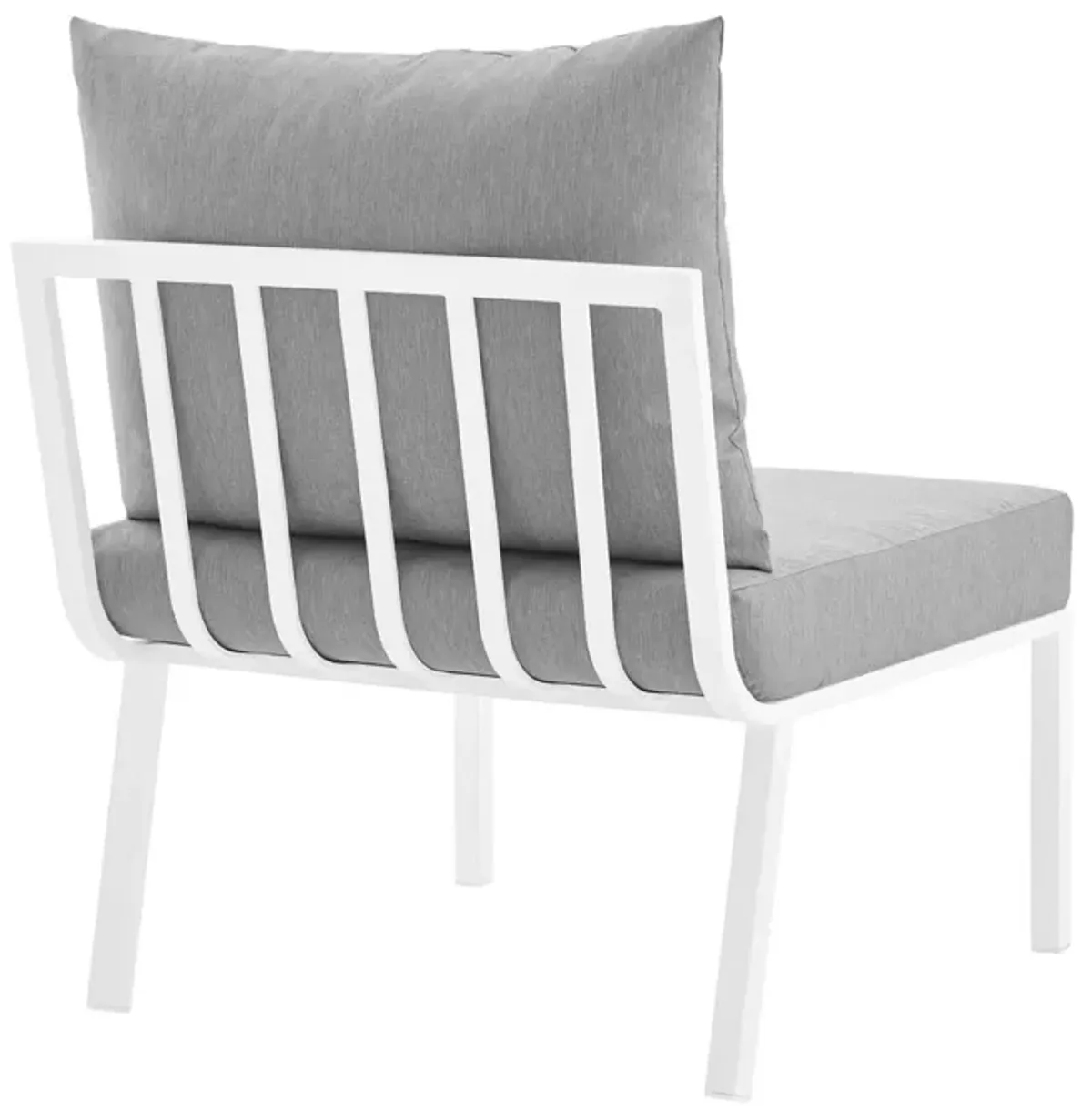 Modway EEI-3567-WHI-GRY Riverside Armless Chair, White Gray 29.5 x 26.5 x 28