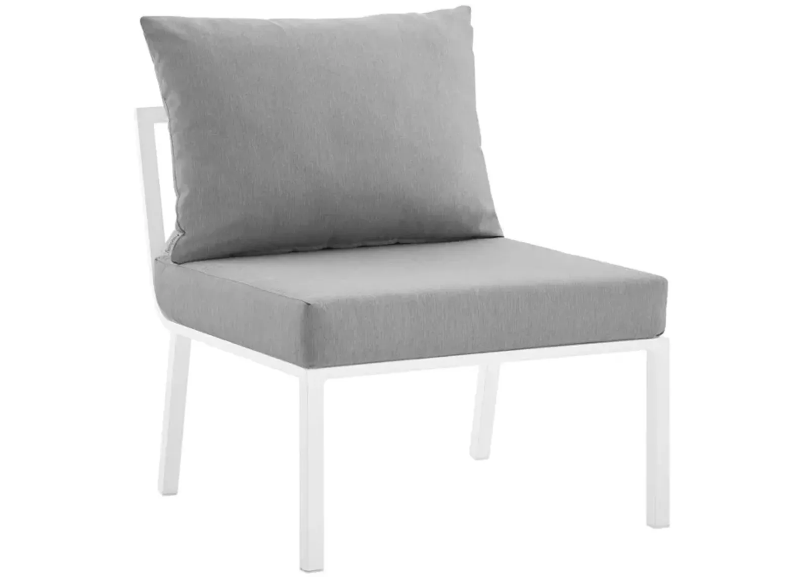 Modway EEI-3567-WHI-GRY Riverside Armless Chair, White Gray 29.5 x 26.5 x 28