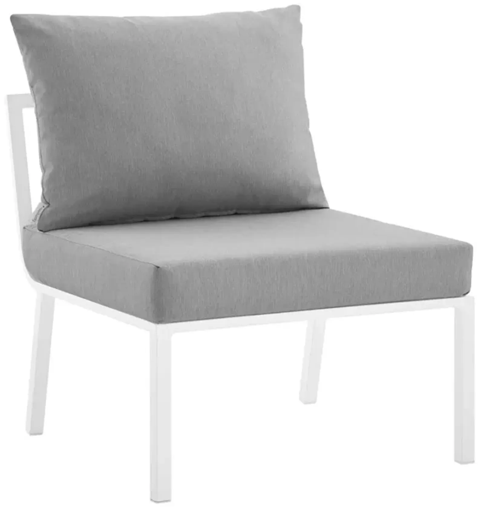 Modway EEI-3567-WHI-GRY Riverside Armless Chair, White Gray 29.5 x 26.5 x 28