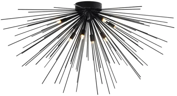 CWI Lighting Savannah 8 Light Flush Mount With Black Finish